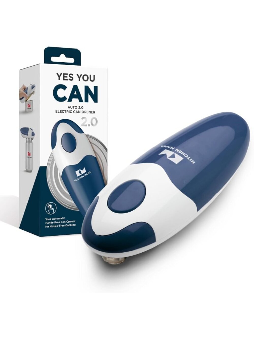 Cordless Electric Can Opener, Kitchen Gadget, Easy One-Touch Operation, Navy